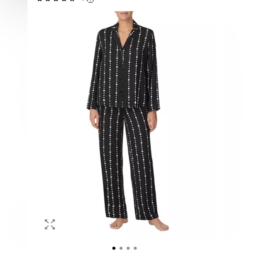 Kate Spade 2 pc pajama set /loungewear Black and White Dot pattern size XL